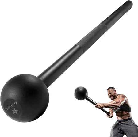 Steel Mace Bell for Strength Training, Support Full Body, Muscles, Shoulder, Grips & Forearms Workouts, Stretching 5, 7, 10, 15, 20, 25, 30 LB for Woman & Man