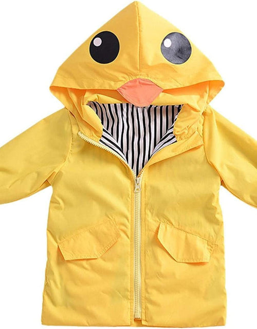 Load image into Gallery viewer, Toddler Baby Boy Girl Duck Rain Jacket Cute Cartoon Yellow Raincoat Hoodie Kids Coat Fall Winter School Outfit
