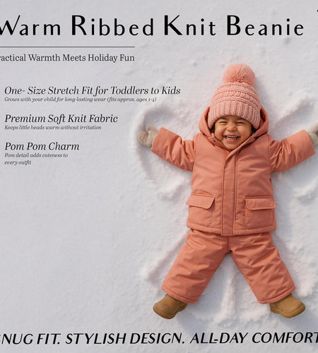 Kids Beanie Baby Toddler Cable Knit Children’S Pom Winter Hat