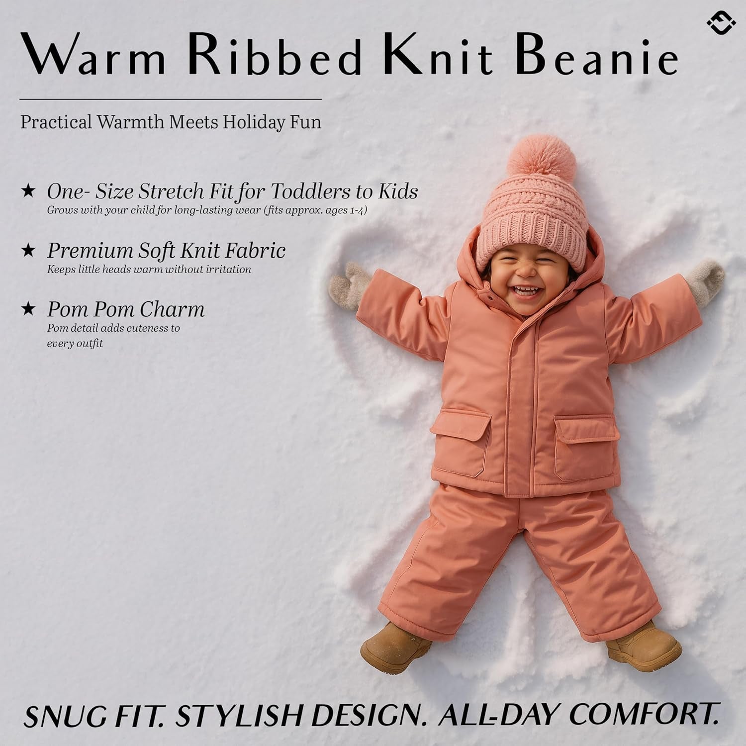 Kids Beanie Baby Toddler Cable Knit Children’S Pom Winter Hat