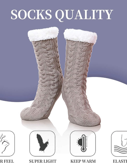 Load image into Gallery viewer, Women'S Winter Super Soft Warm Cozy Fuzzy Fleece-Lined with Grippers Slipper Socks
