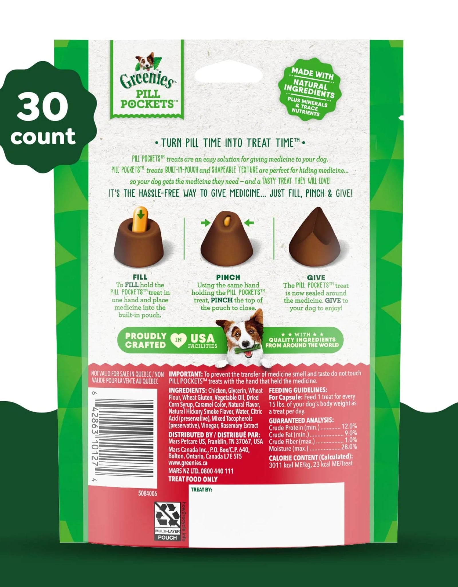 Pill Pockets for Dogs Hickory Smoke Large, Capsule Size Soft Dog Treats, 7.9 Oz (30 Pk)