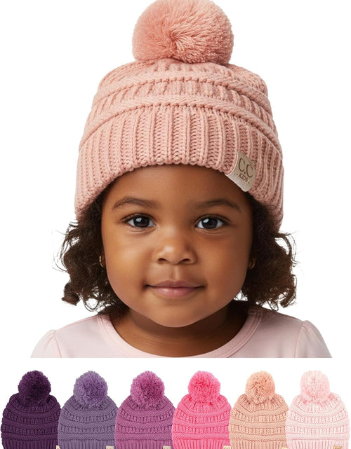 Load image into Gallery viewer, Kids Beanie Baby Toddler Cable Knit Children’S Pom Winter Hat
