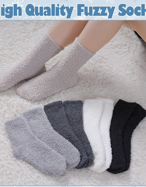 Load image into Gallery viewer, 5/6 Pairs Womens Super Soft Fuzzy Plush Warm Winter Home Sleeping Slipper Socks
