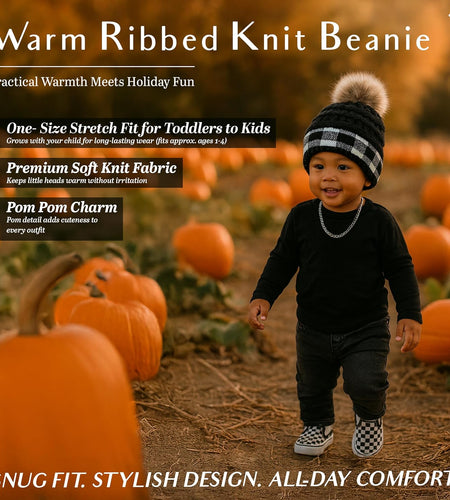 Kids Beanie Baby Toddler Cable Knit Children’S Pom Winter Hat