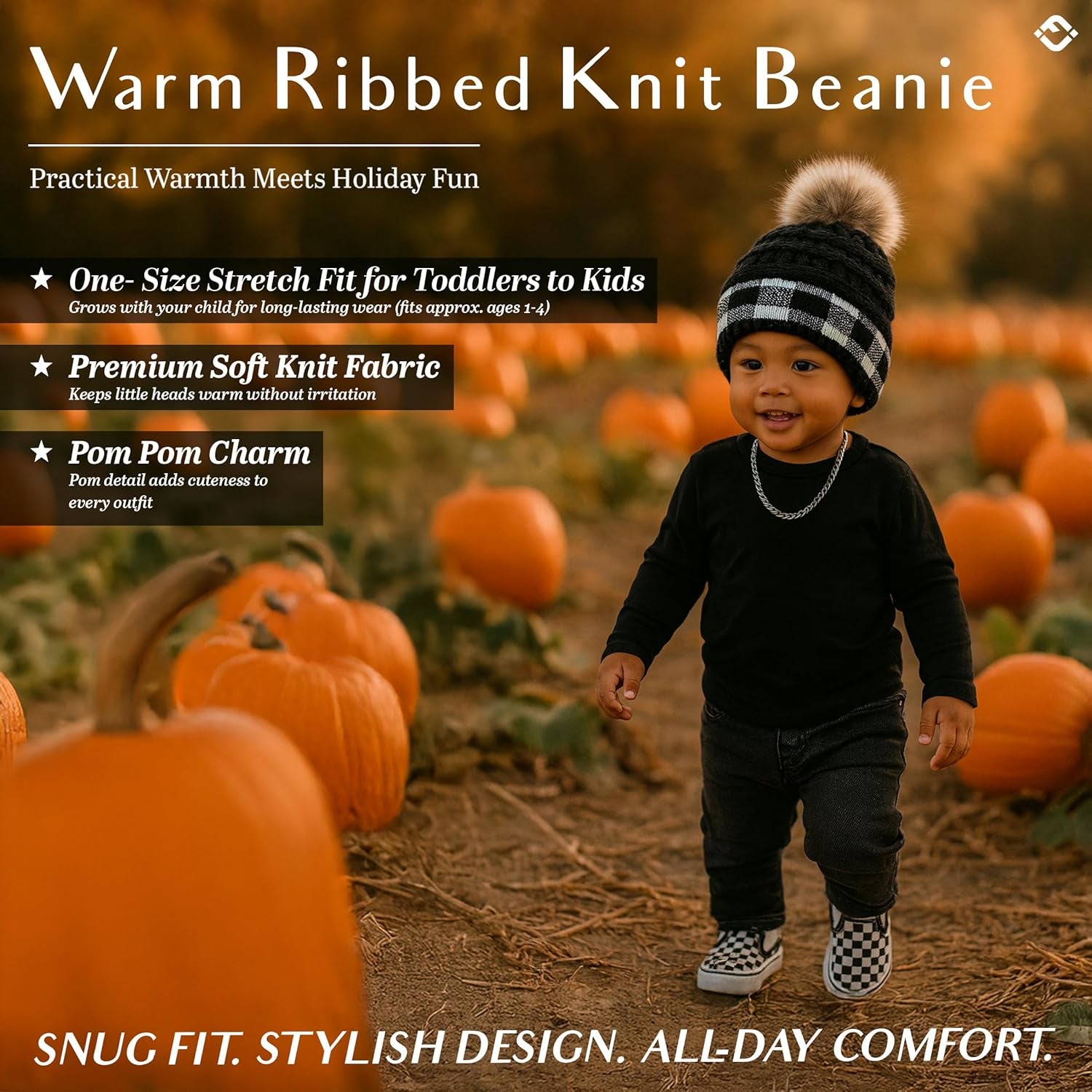 Kids Beanie Baby Toddler Cable Knit Children’S Pom Winter Hat