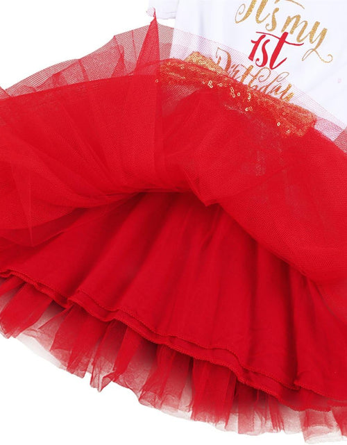 Load image into Gallery viewer, Baby Girls Newborn It'S My 1St/2Nd Birthday Cake Smash Shinny Printed Sequin Bow Tutu Princess Dress
