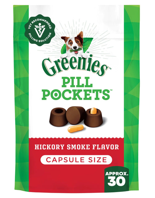 Load image into Gallery viewer, Pill Pockets for Dogs Hickory Smoke Large, Capsule Size Soft Dog Treats, 7.9 Oz (30 Pk)
