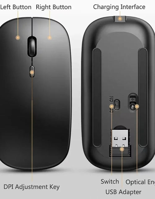 Load image into Gallery viewer, Rechargeable Wireless Mouse Bluetooth-Compatible 2.4Ghz Dual Modes Computer Mice with Nano Receiver for PC Laptop Macbook
