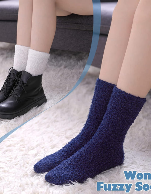 Load image into Gallery viewer, 5/6 Pairs Womens Super Soft Fuzzy Plush Warm Winter Home Sleeping Slipper Socks

