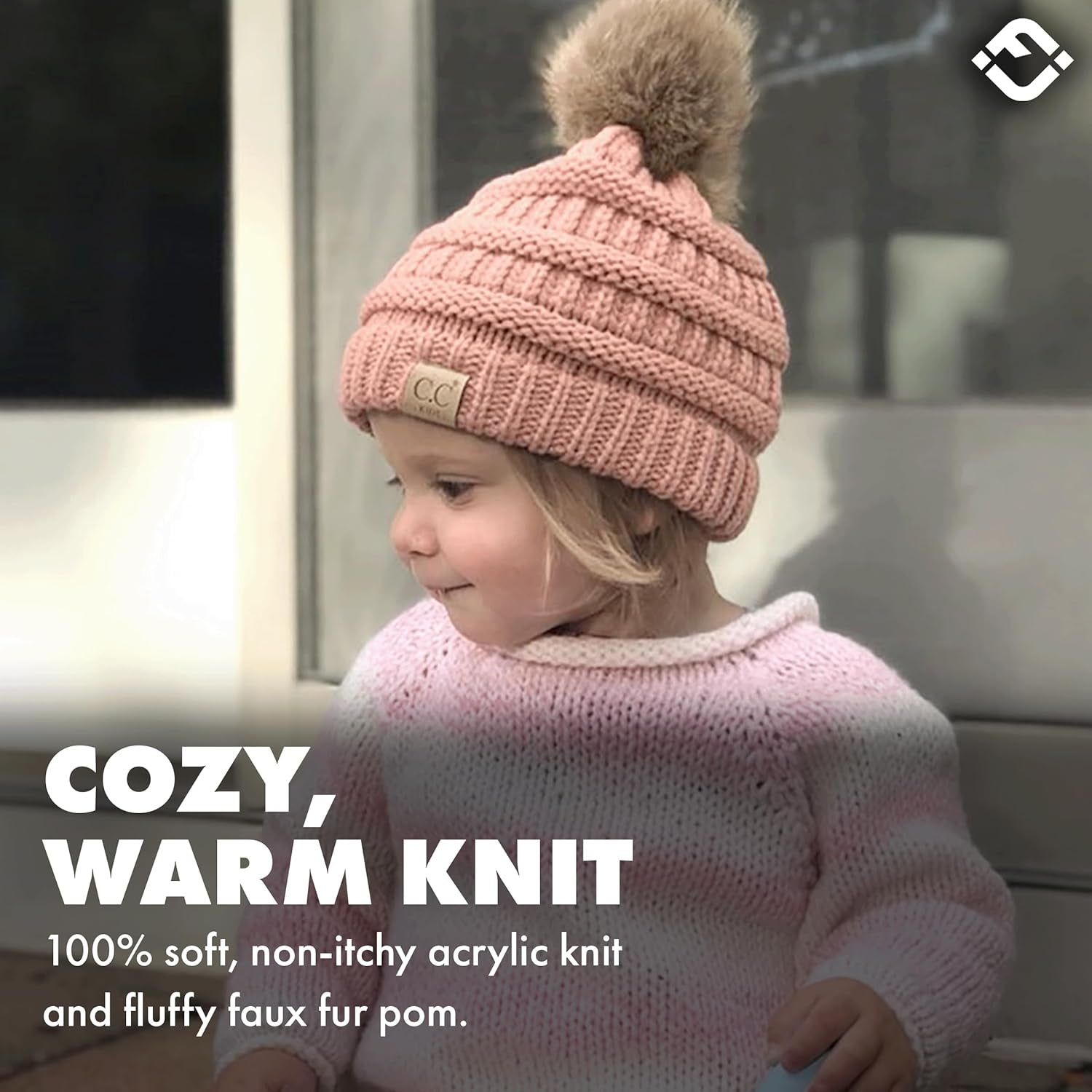 Kids Beanie Baby Toddler Cable Knit Children’S Pom Winter Hat