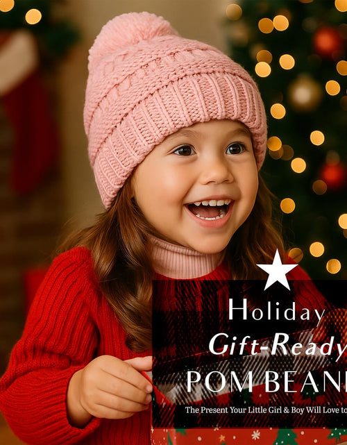 Load image into Gallery viewer, Kids Beanie Baby Toddler Cable Knit Children’S Pom Winter Hat
