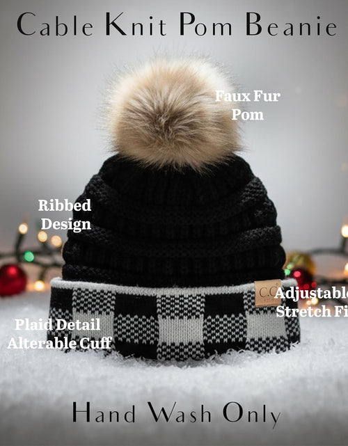 Load image into Gallery viewer, Kids Beanie Baby Toddler Cable Knit Children’S Pom Winter Hat
