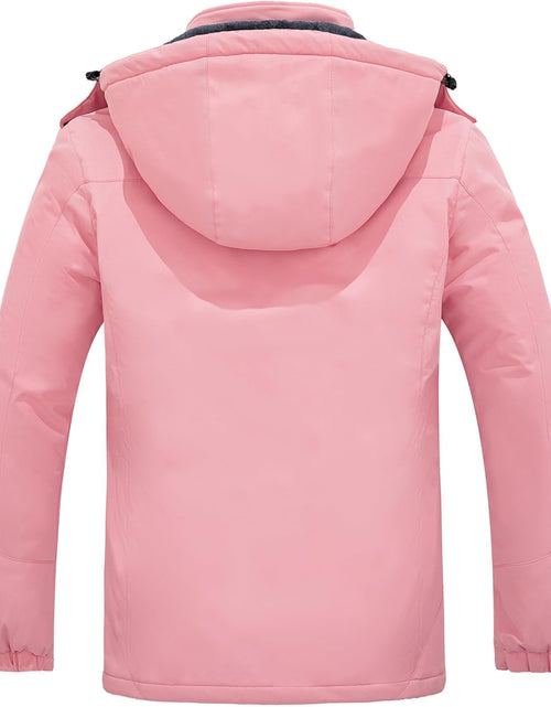 Load image into Gallery viewer, Women'S Mountain Waterproof Ski Jacket Windproof Rain Jacket Winter Warm Hooded Coat
