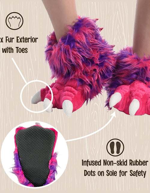 Load image into Gallery viewer, Animal Paw Slippers for Kids and Adults, Fun Costume for Kids, Cozy Furry Slippers
