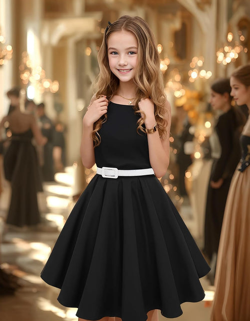 Load image into Gallery viewer, HBB Girls Vintage Dresses Girls' Special Occasion Dress 50S Retro Kids Dresses Swing Rockabilly Sleeveless
