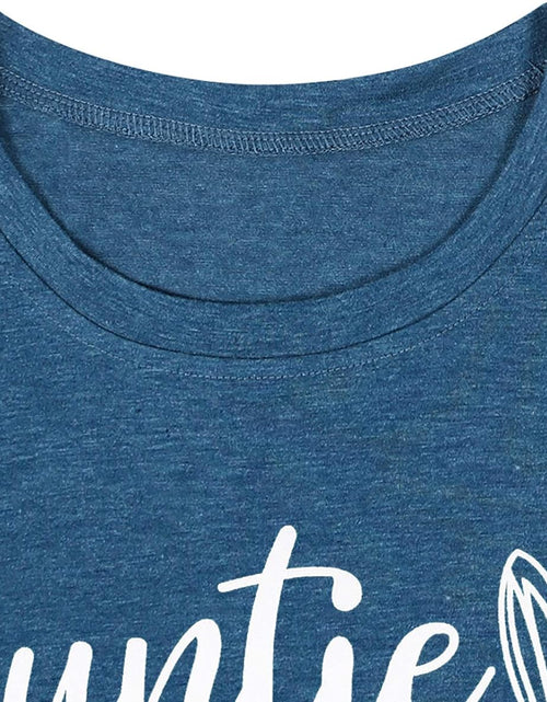 Load image into Gallery viewer, Auntie T Shirt Women Cute Love Heart Print Bless Aunt Tops Tees Casual Short Sleeve Vacation Shirts Tops
