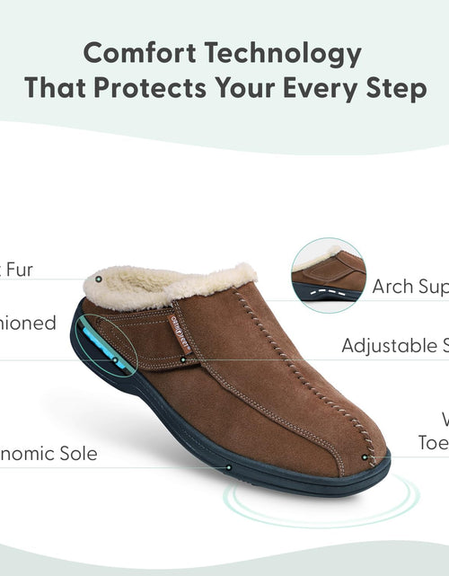 Load image into Gallery viewer, Proven Plantar Fasciitis &amp; Foot Pain Relief Arch Support Orthopedic Men'S Leather Slippers Asheville

