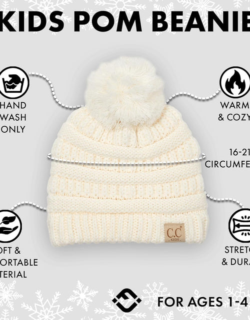 Load image into Gallery viewer, Kids Beanie Baby Toddler Cable Knit Children’S Pom Winter Hat
