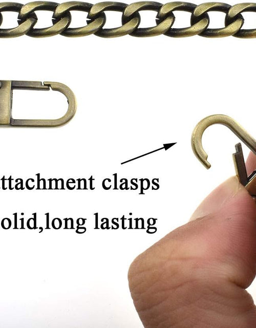 Load image into Gallery viewer, Purse Chain Strap Length 39.4 Inches Bronze for Shoulder Cross Body Sling Purse Handbag Clutch Replacement Strap Comfortable Flat 0.4” Wide Enough 2.4Mm Extra Thick Metal Strap 1 Pack
