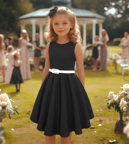 HBB Girls Vintage Dresses Girls' Special Occasion Dress 50S Retro Kids Dresses Swing Rockabilly Sleeveless