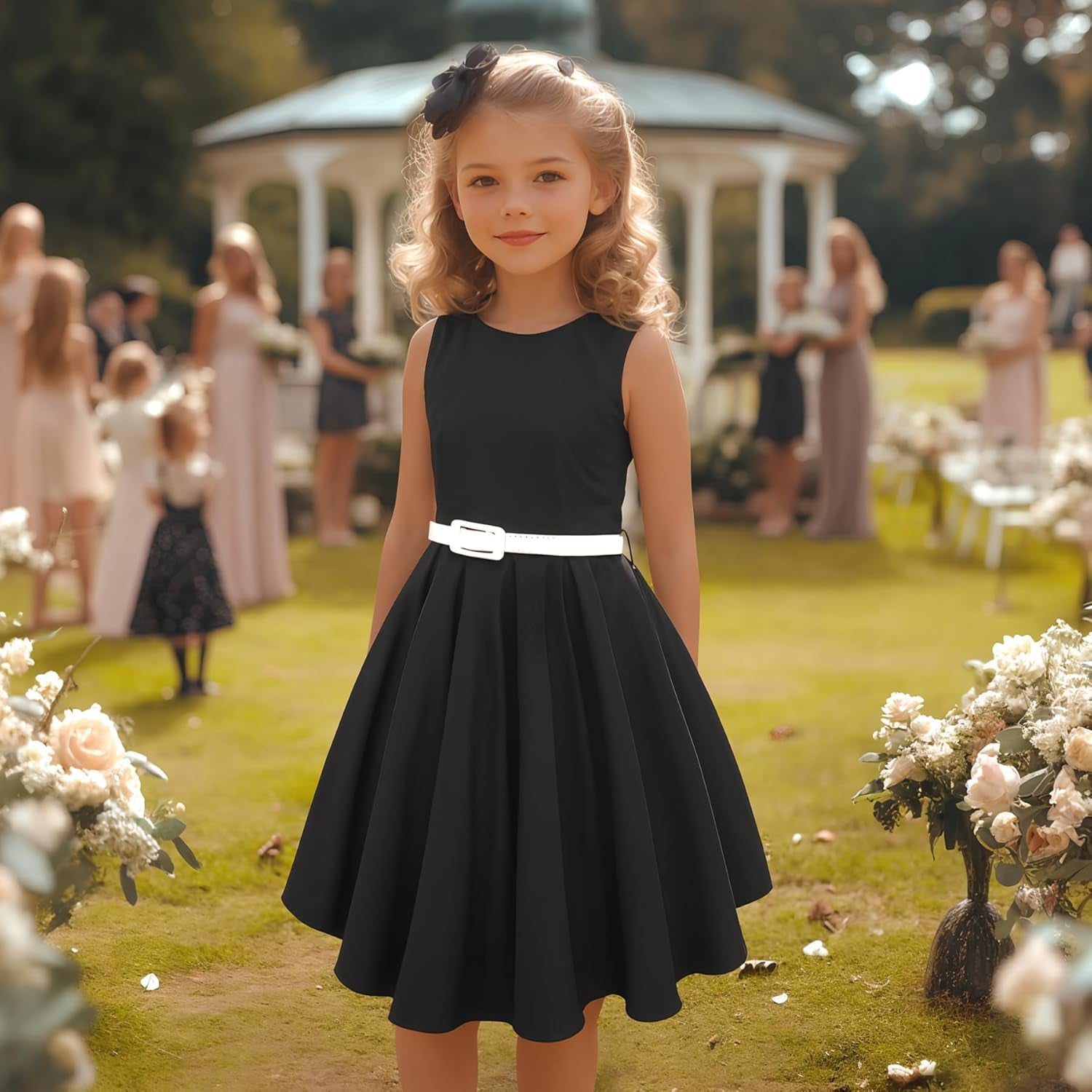 HBB Girls Vintage Dresses Girls' Special Occasion Dress 50S Retro Kids Dresses Swing Rockabilly Sleeveless