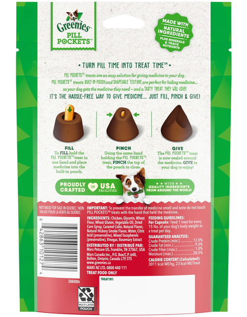 Load image into Gallery viewer, Pill Pockets for Dogs Hickory Smoke Large, Capsule Size Soft Dog Treats, 7.9 Oz (30 Pk)
