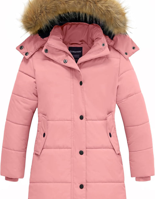 Load image into Gallery viewer, Girl'S Winter Jacket Long Puffer Coat Fleece Outerwear Jacket with Hood Water Resistant
