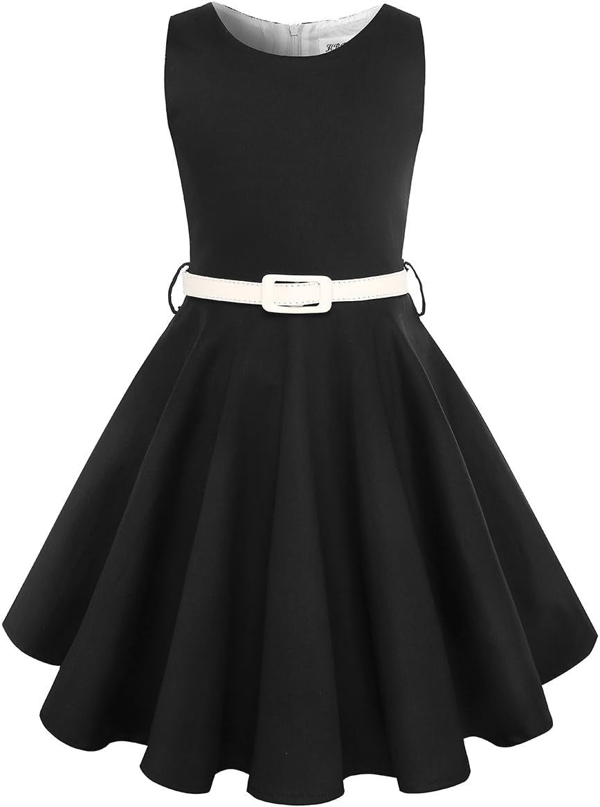 HBB Girls Vintage Dresses Girls' Special Occasion Dress 50S Retro Kids Dresses Swing Rockabilly Sleeveless