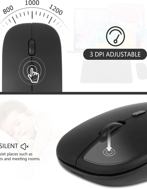 Load image into Gallery viewer, Rechargeable Wireless Mouse Bluetooth-Compatible 2.4Ghz Dual Modes Computer Mice with Nano Receiver for PC Laptop Macbook
