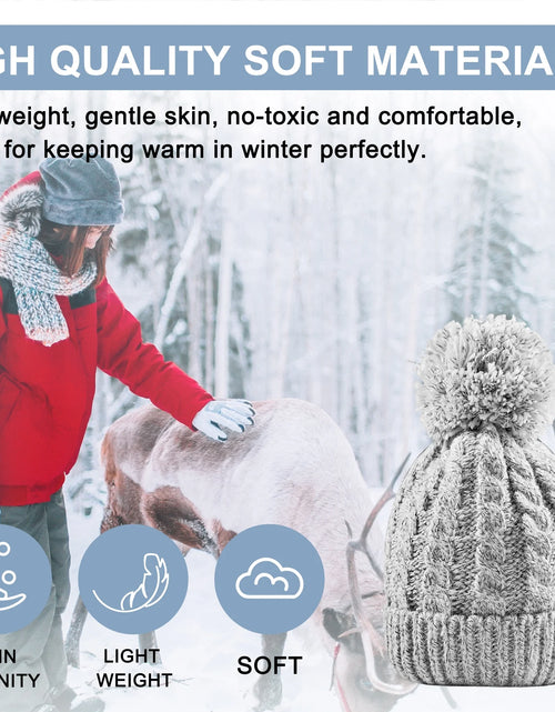 Load image into Gallery viewer, Women'S Winter Beanie Warm Lining - Thick Slouchy Cable Knit Skull Hat Ski Cap
