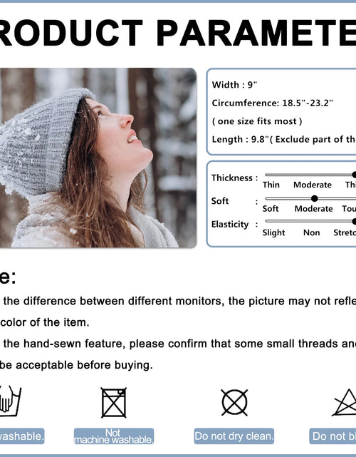Load image into Gallery viewer, Women'S Winter Beanie Warm Lining - Thick Slouchy Cable Knit Skull Hat Ski Cap
