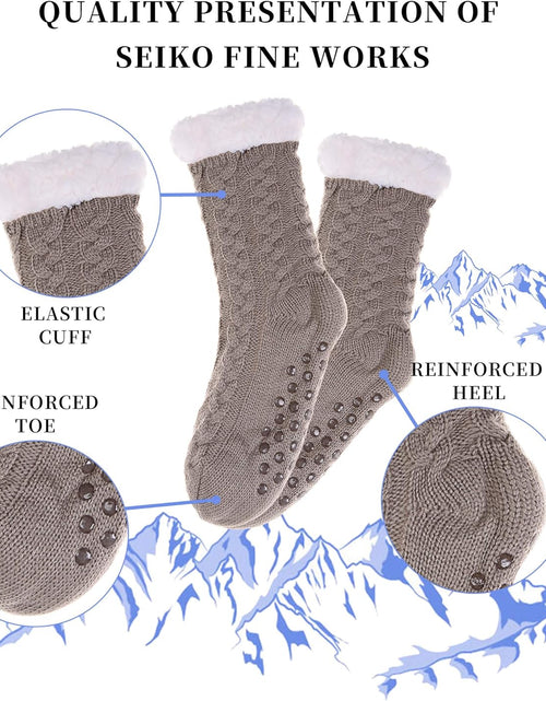 Load image into Gallery viewer, Women'S Winter Super Soft Warm Cozy Fuzzy Fleece-Lined with Grippers Slipper Socks
