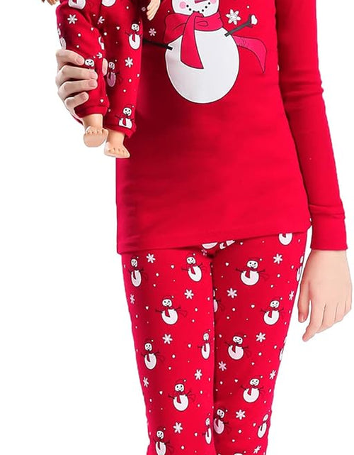 Load image into Gallery viewer, Girls Matching Doll&amp;Toddler 4 Piece Cotton Pajamas Toddler Christmas Sleepwear
