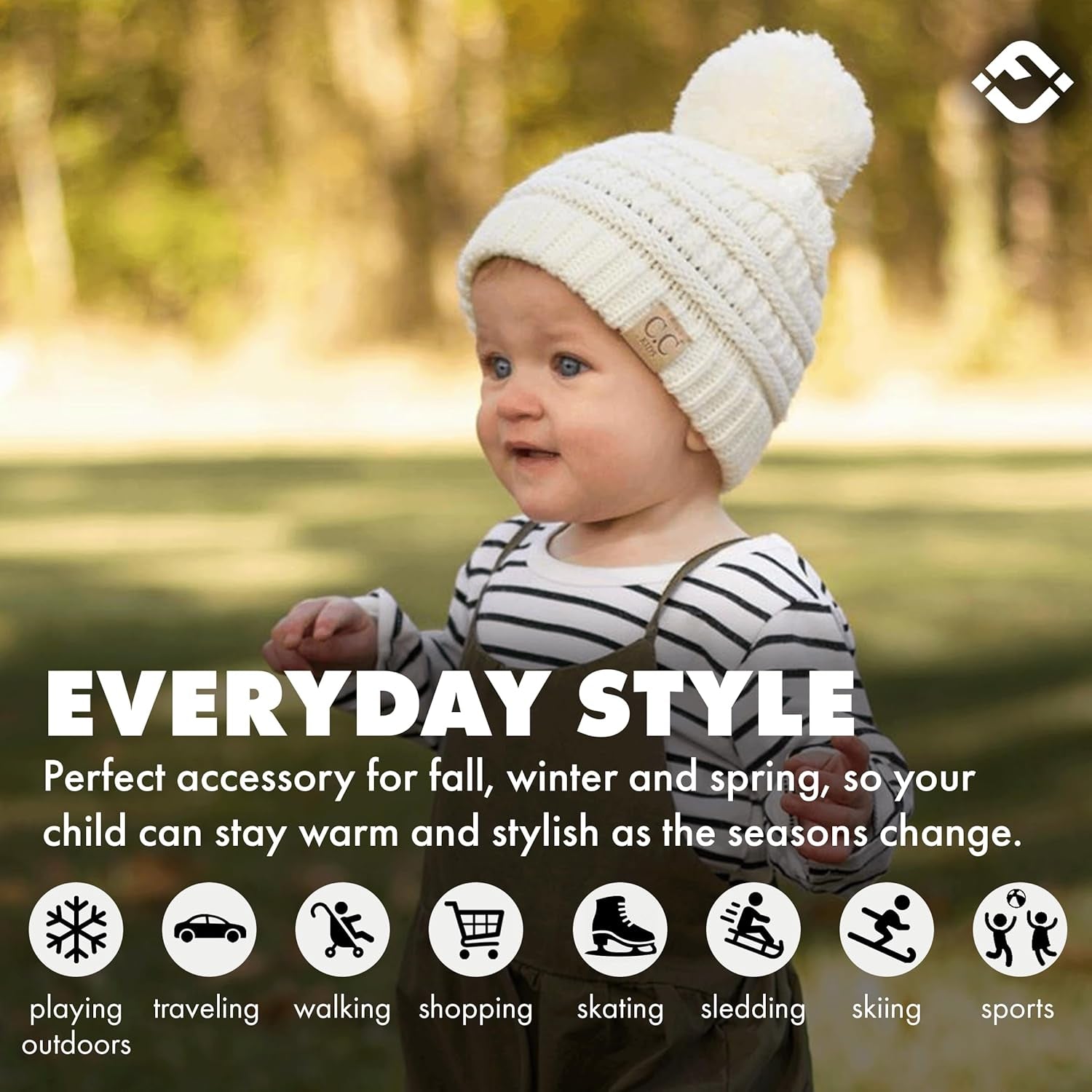 Kids Beanie Baby Toddler Cable Knit Children’S Pom Winter Hat