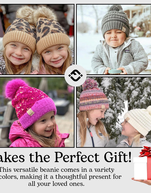 Load image into Gallery viewer, Kids Beanie Baby Toddler Cable Knit Children’S Pom Winter Hat
