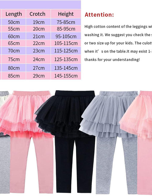 Load image into Gallery viewer, Little Girls Footless Leggings Pants with Lace Ruffle Tutu Skirt 2-9T
