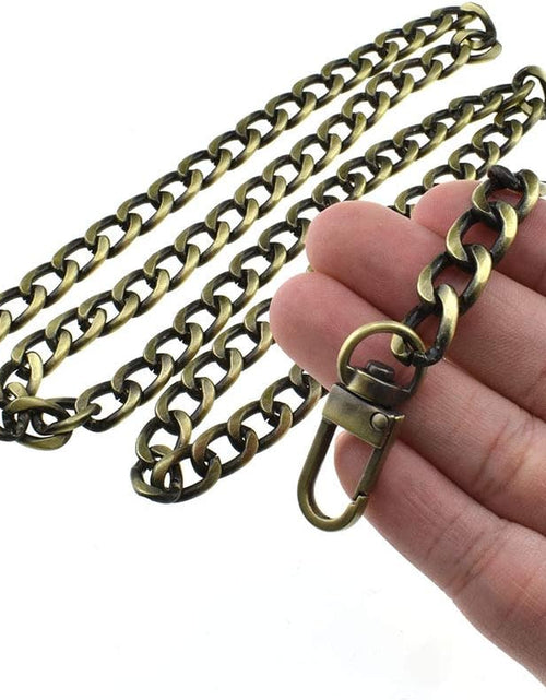 Load image into Gallery viewer, Purse Chain Strap Length 39.4 Inches Bronze for Shoulder Cross Body Sling Purse Handbag Clutch Replacement Strap Comfortable Flat 0.4” Wide Enough 2.4Mm Extra Thick Metal Strap 1 Pack
