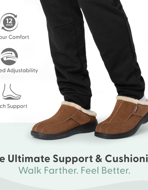 Load image into Gallery viewer, Proven Plantar Fasciitis &amp; Foot Pain Relief Arch Support Orthopedic Men'S Leather Slippers Asheville
