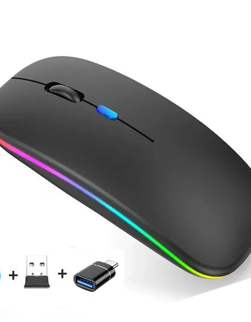 Load image into Gallery viewer, Rechargeable Wireless Mouse Bluetooth-Compatible 2.4Ghz Dual Modes Computer Mice with Nano Receiver for PC Laptop Macbook
