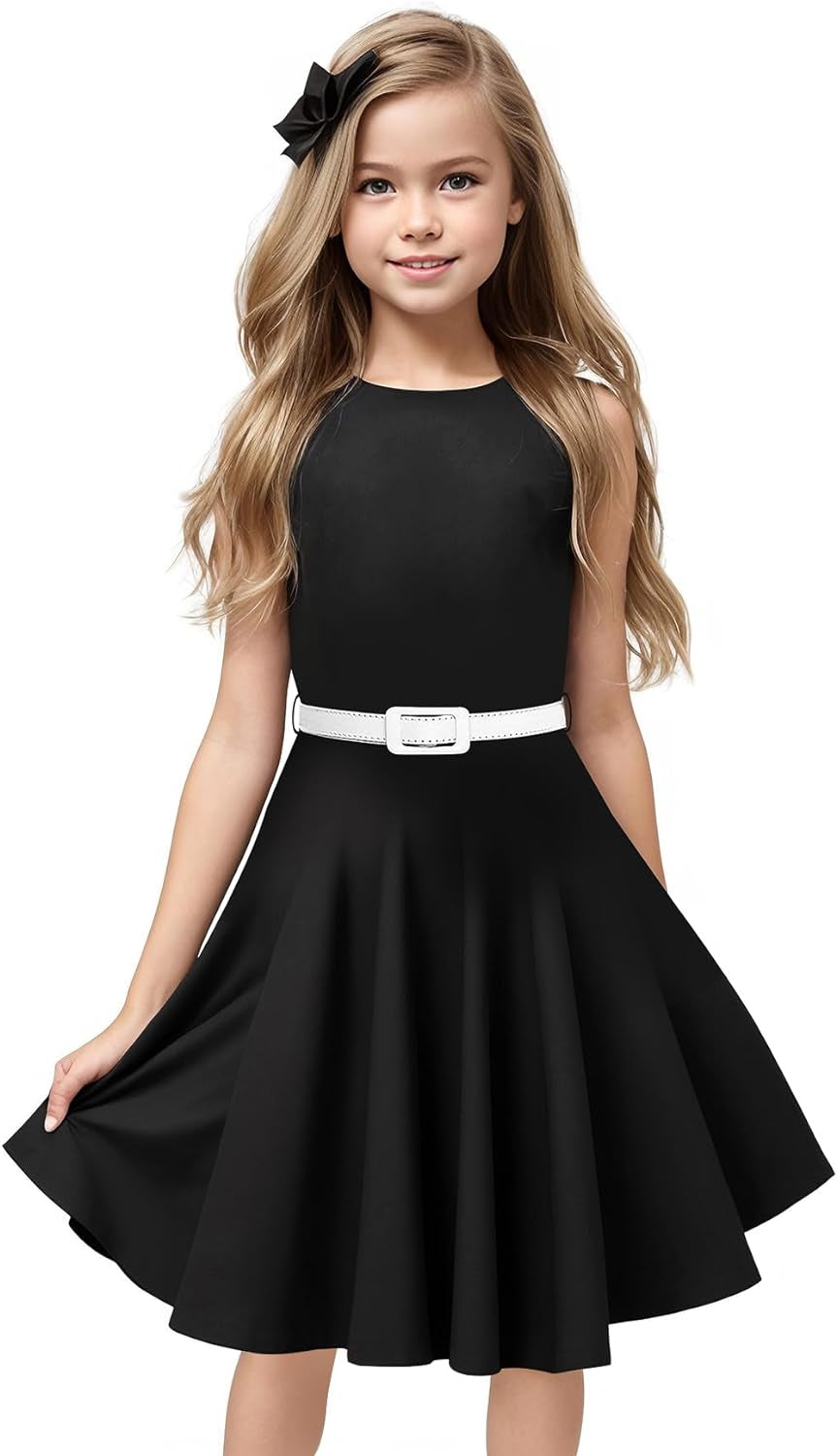 HBB Girls Vintage Dresses Girls' Special Occasion Dress 50S Retro Kids Dresses Swing Rockabilly Sleeveless