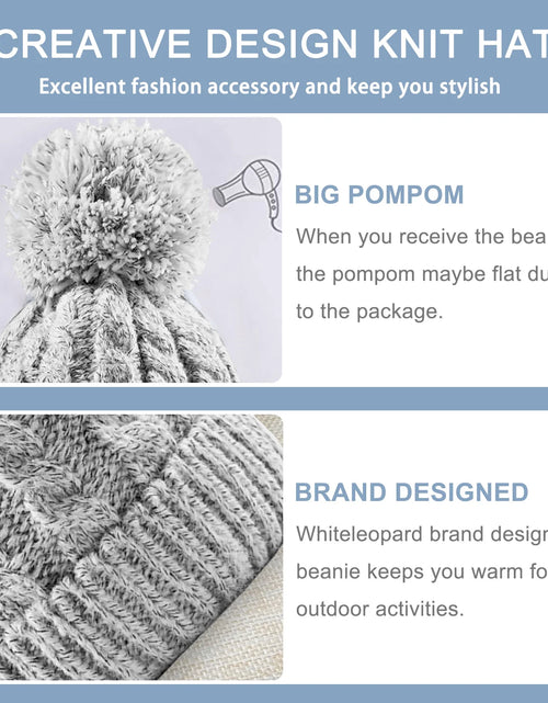 Load image into Gallery viewer, Women'S Winter Beanie Warm Lining - Thick Slouchy Cable Knit Skull Hat Ski Cap
