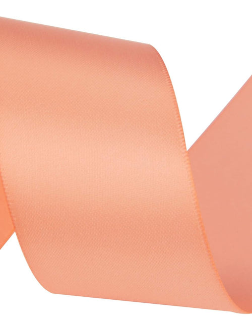 Load image into Gallery viewer, 1-1/2 Inches Wide Double Faced Polyester Peach Satin Ribbon Continuous Ribbon- 25 Yard, Perfect for Wedding, Gift Wrapping, Bow Making &amp; Other Projects
