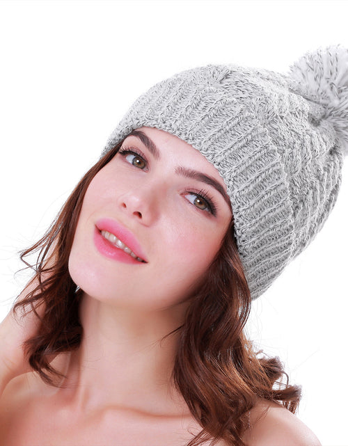 Load image into Gallery viewer, Women'S Winter Beanie Warm Lining - Thick Slouchy Cable Knit Skull Hat Ski Cap
