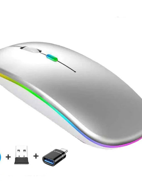 Load image into Gallery viewer, Rechargeable Wireless Mouse Bluetooth-Compatible 2.4Ghz Dual Modes Computer Mice with Nano Receiver for PC Laptop Macbook
