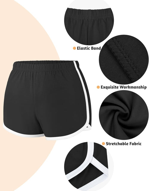 Load image into Gallery viewer, 4 Pack Yoga Short Pants Cotton Sports Shorts Gym Dance Workout Shorts Dolphin Running Athletic Shorts for Women
