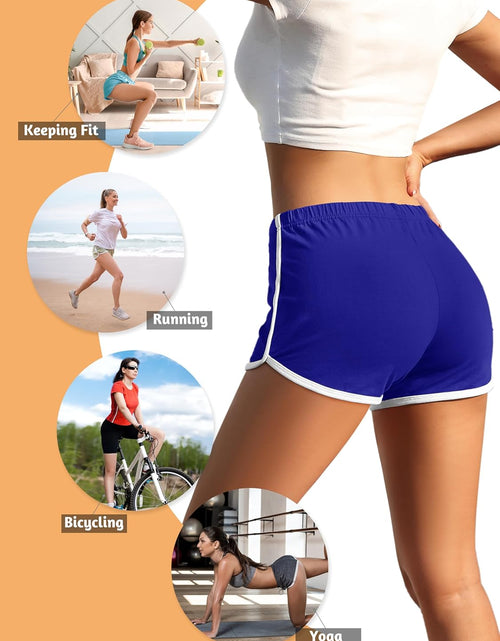 Load image into Gallery viewer, 4 Pack Yoga Short Pants Cotton Sports Shorts Gym Dance Workout Shorts Dolphin Running Athletic Shorts for Women
