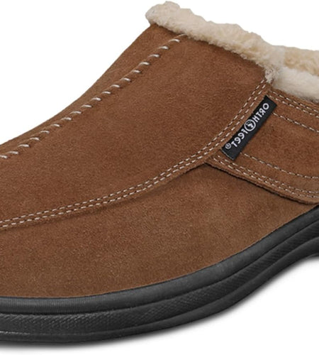 Proven Plantar Fasciitis & Foot Pain Relief Arch Support Orthopedic Men'S Leather Slippers Asheville