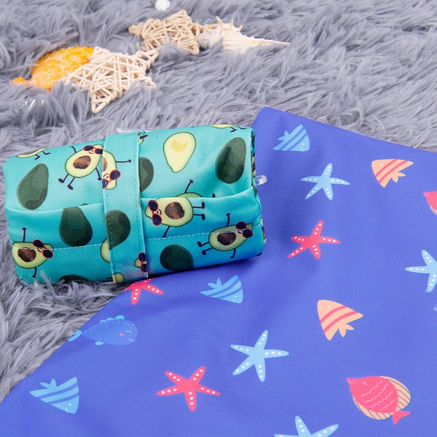 BABY 2Pcs Cloth Diaper Wet Dry Bags Waterproof Reusable with Two Zippered Pockets Travel Beach Pool Daycare Soiled Baby Items Yoga Gym Bag for Swimsuits or Wet Clothes LZX4344