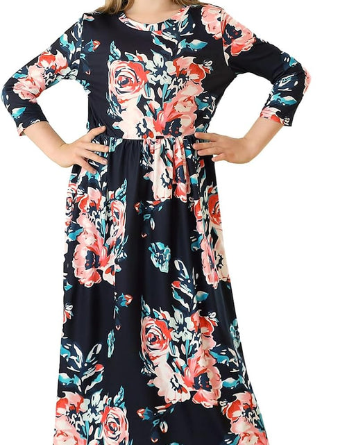 Load image into Gallery viewer, Girl Maxi Dress Floral Long Dresses with Pocket for Girls 6-12 Years
